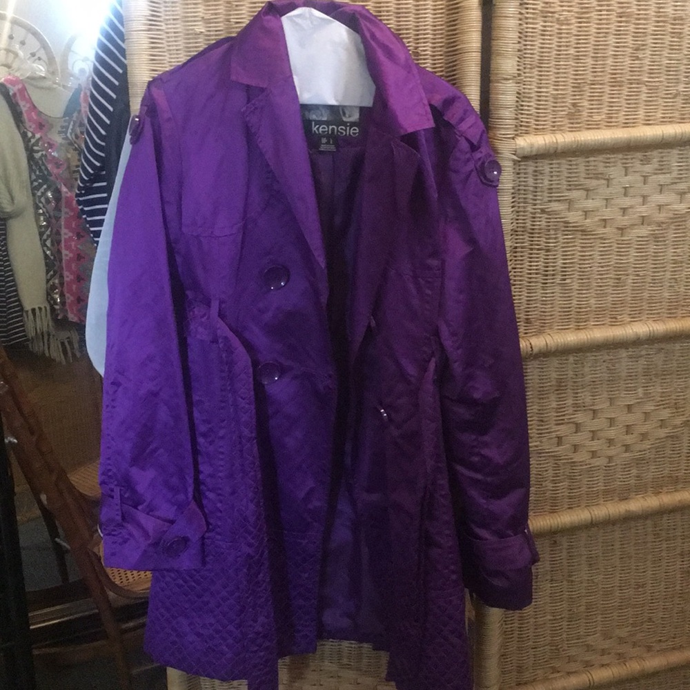 Purple button up coat